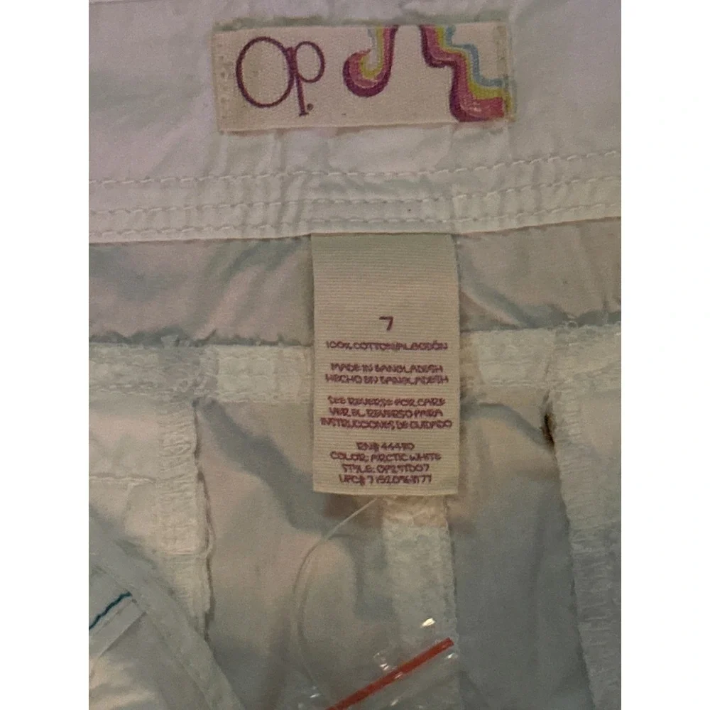 OP Ocean Pacific Arctic White Cargo Shorts Womens 7 Cotton Utility OP211D07 NWT